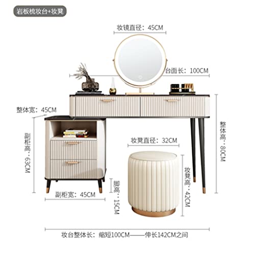 JJZXD Lighting Rock Slate Dresser Storage Cabinet Bedroom Furniture Scandinavian Dresser with Lighting