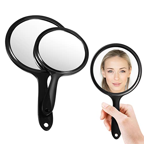 letcdfer Mirror Handheld 1X & 3X Hand Mirror With Handle Double Sided Handheld Mirror Makeup Mirror Magnifying (11 * 20 cm)
