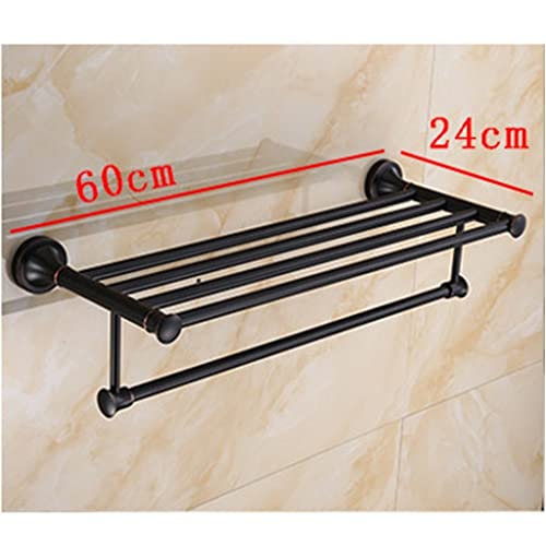 HIGOH Towel Racks,Bathroom Towel Rack Wall Mounted Towel Holder,Bronze Towel Bar,Bath Towel Rack,Orb Towel Shelf,Bathroom European Style Retro Ba