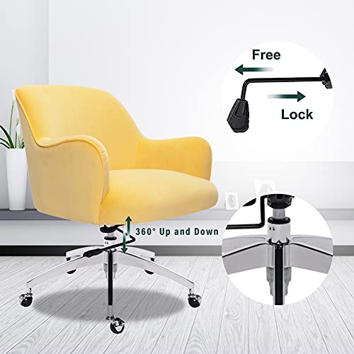 Warmiehomy Desk Chair Velvet Office Computer Chair Ergonomic Swivel Chair Executive Chair Adjustable Height Comfy Arm Chair For Home Office Livin