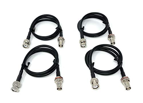 Generic 19inch Antenna Re-location Rack Mount Kit 1U Front Panel 4 Hole Ports w/ 4 Cables
