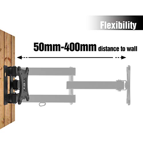 Polarduck Tilt & Swivel TV Wall Bracket Mount for 13-30 Inch, Articulating arm VESA Compatible LED LCD Monitor Plasma Screen, VESA Max 100 x 100,