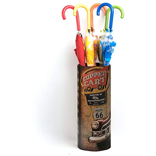 Rebecca Mobili Design Umbrella Stand, Vintage Holders, Mdf Canvas, for Home Office Entrance - Measures: 50 x 20 x 20 cm (HxWxD) - Art. RE6473