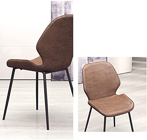 Kitchen Dining Chair with Matel Legs Modern Simple PU Leather Backrest Chair Kitchen Living Room Lounge Counter Chairs (Color : Light gray, Size