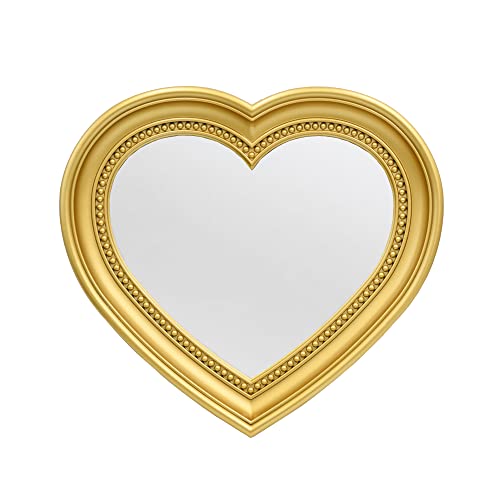 OIGUMR 13.2 x 12 inch Heart Mirror Wall Mirror Mirror Wall Decor Black Mirror