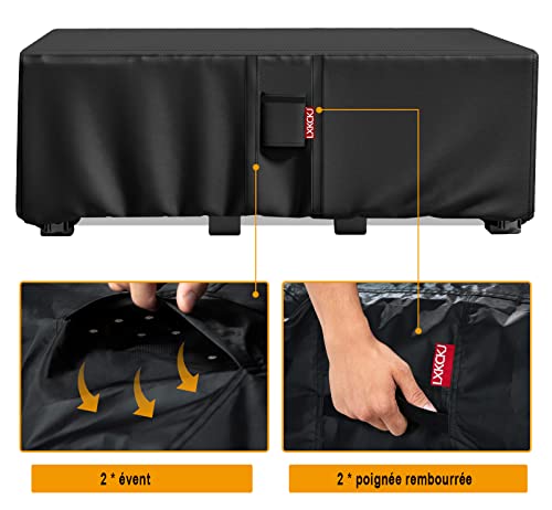 LXKCKJ Garden Furniture Covers Waterproof,420D Heavy Duty Fabric Outdoor Furniture Cover,Windproof, Anti-UV Rattan Cube Set Cover(180x120x74CM Bl