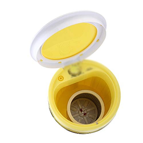 XYZMDJ Portable Washing Machine Single-barrel Baby Fully-automatic Wheel home Small Mini Washing Machine Yellow Mini Barril