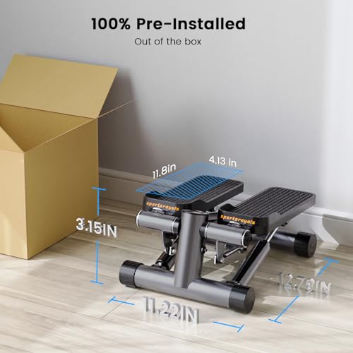 Sportsroyals Stair Stepper with Resistance Band, Mini Stepping Fitness Exercise Home Workout Equipment for Full Body Workout,330lbs Weight Capaci