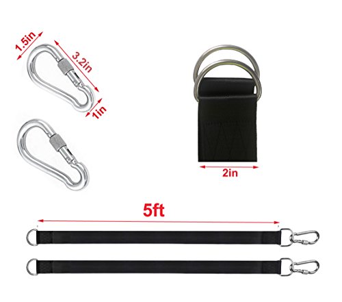 The Upgrade Welded Tree Swing Hanging Kit Holds 2100lbs, Easy & Fast Swing Hanger Installation to Tree- 2 Strap & Snap Carabiner Hook, Perfect fo