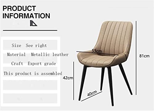 dining chair Office Reception Chairs Business Dining Chairs Set Kitchen Dining Chairs Set of 4 Metal Feet Comfortable Cushions and Backrest Leath