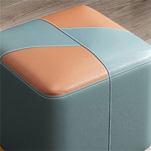 LUKEO Orange Small Stool, Household Small Stool, Living Room Sofa Stool, Soft Bag Stool (Color : Argento, Size : Talla �nica)