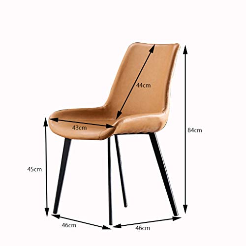 Modern Kitchen Dining Room Chairs Water Proof PU Leather Dining Chair Kitchen Living Room Lounge Counter Chairs (Color : Brown)