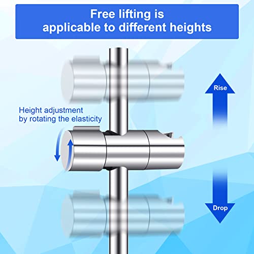 QEIHITYO Hand Shower Holder Adjustable Shower Holder Bracket 18-25 mm Diameter Chrome-Plated + ABS Design Shower Head Holder Easy Installation fo
