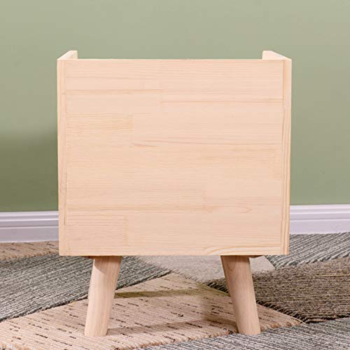 LUKEO Solid Wood Simple Bedroom Bedside Table, Mini Drawer Storage Wooden Cabinet