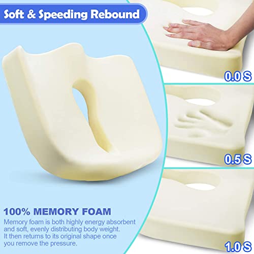 POOTACK Seat Cushion for Coccyx, Memory Foam Seat Cushion Ergonomic, Reduce Sciatica Hemorrhoid Tailbone Back Pain Chair Cushions, Support Seat P