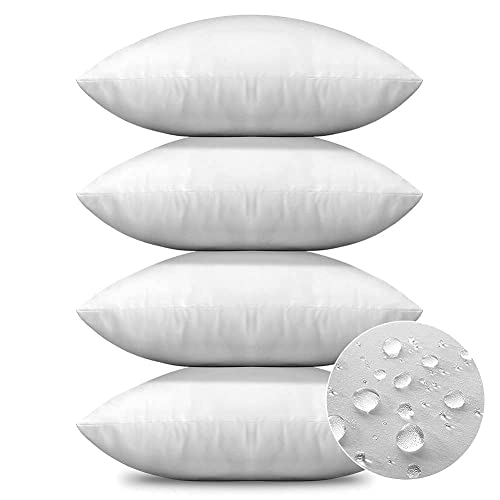 JOTOM Outdoor Cushion Inserts 45x45cm Waterproof Premium Cushion Inner Pads 18"x18" Pillow Filling Set of 4 Decorative Square Pillow Inserts Sofa