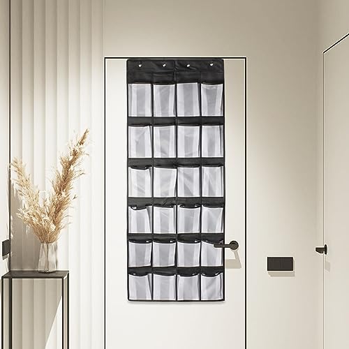 Liummrcy Over the Door Shoe Organisers, Over Door Shoe Storage 24 Mesh Pockets Over the Door Organiser for Shoes Multifunctional Hanging Shoe Rac