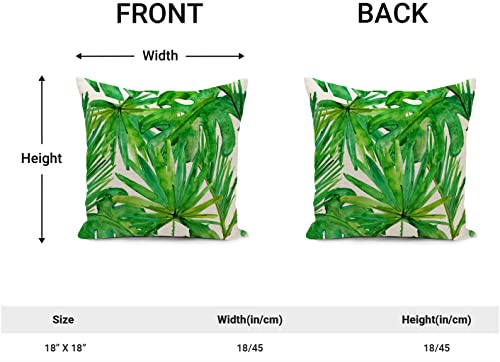 Green Outdoor Cushion Cover Waterproof Tropical Palm Leaves Plant Double Sided Printing Throw Pillow Cover Garden Decor Home Decorate for Livingr