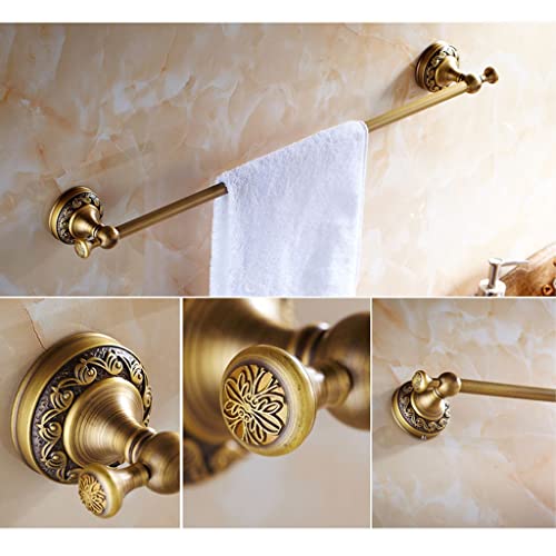 HIGOH Towel Racks,Towel Holder Towel Rail for Bathroom, All Copper European Style Antique Hand Towel Holder, Antique Single Rod Bathroom Rack, To