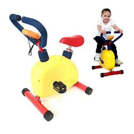 Kids Exercise Bike, Adjustable Resistance And Seat Height Kid Stationary Bike, Fun And Fitness Exercise Equipment For Kids, Children Indoor Outdo