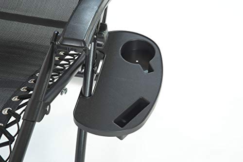 SunTime Outdoor Royale Black Gravity Garden Relaxer With Cup Holder