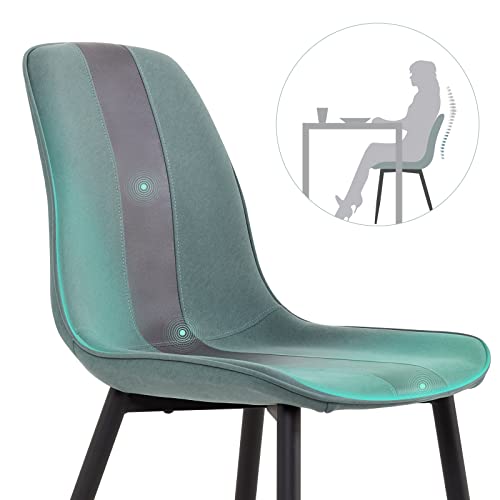 Meerveil Dining Chairs Set of 4, Fabric Upholstered Seat with Metal Legs, Modern Stitching Design for Dining Room Living Room Reception Office, W