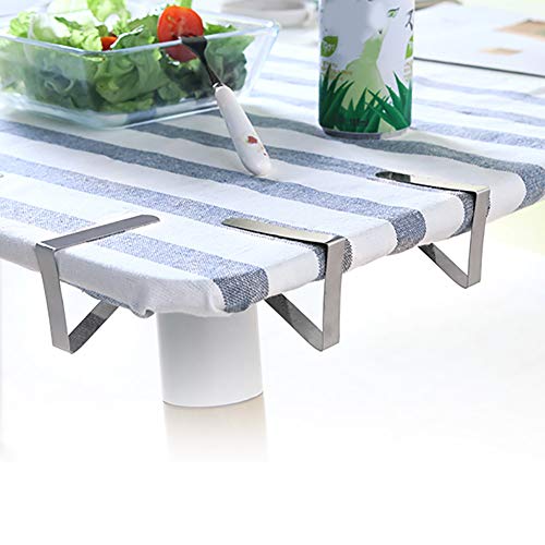 4pcs Table Cloth Cover Clips, Stainless Steel Table Cloth Cover Clamps Table Cloth Clips Large Triangular Anti-Slip Tablecloth Holder Clamps for