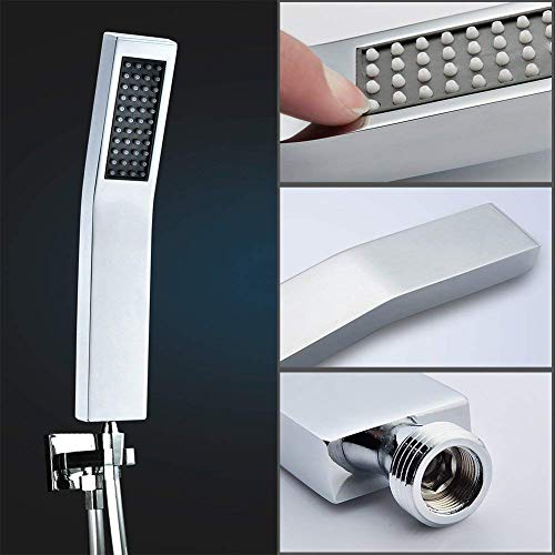 S R SUNRISE SRSH-011 Brass Handheld, L-Style High Pressure, Luxury Hand Shower Head,Silvery-White, Chrome Finish, Small