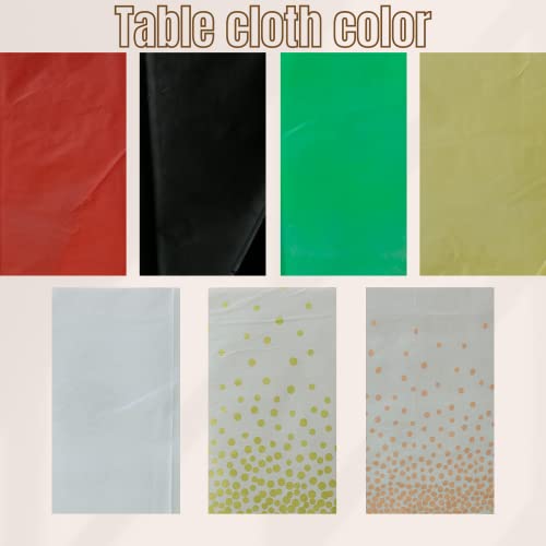 MLMOMVME 3Pcs Rose Gold Dot Table Cloth Plastic Rectangle 137 x 274cm Large Party Table Cover Picnic Baby Shower Birthday Weddings Indoor Outdoor