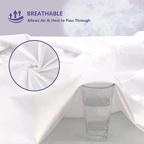 King Mattress Protector Waterproof Mattress Cover King Size Soft Breathable Noiseless Bed Cover Deep Pocket for 6-18" Pad, Washable Hypoallergeni
