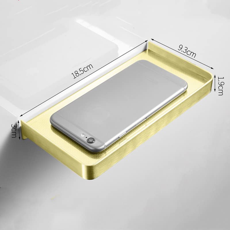 JJZXD Punch Free 304 Stainless Steel Mobile Phone Holder Bathroom Shelf (Color : Svart)