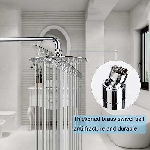 Rain Shower Head, Katezon High Pressure Rainfall Showerhead Stainless Steel, Bathroom Waterfall Shower Universal Wall Ceiling Mount (8'', Chrome)