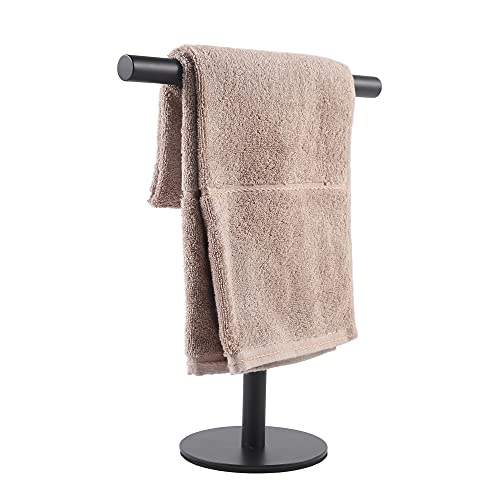 Bath Hand Towel Holder Standing, T-Shape Towel Bar Rack Stand, SUS304 Stainless Steel Brushed Finish,Tower Bar for Bathroom Kitchen Vanity Counte