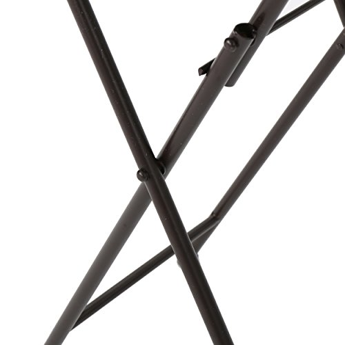 GDF Studio Sandor Outdoor Beige and Black Stone Side Table with Iron Frame