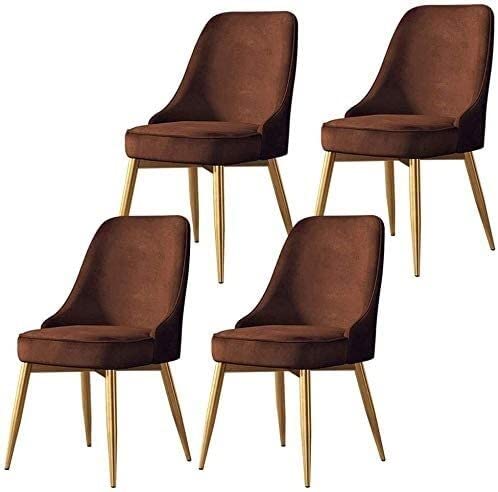 dining chair Office Reception Chairs Business Dining Chairs Set Kitchen Dining Chairs Set of 4 Flannel Soft Cushion Metal Legs Slip Feet for Offi