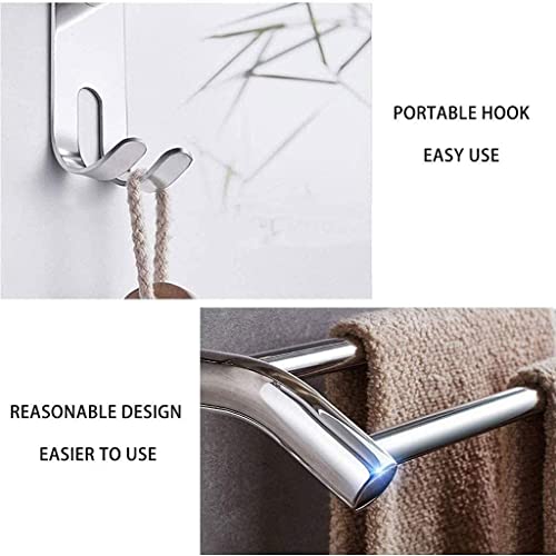 Towel Rail Bathroom Wall Mounted 304 Stainless Steel Towel Rack Holder With Towel Bar Storage Shelf Hook Rack For Bathroom Hotel Kitchen(Size : 5