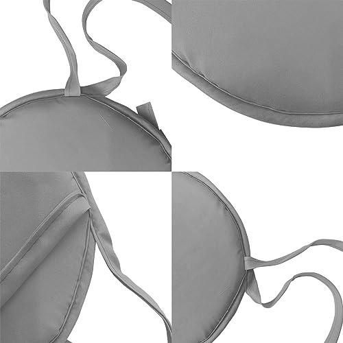 JIOJIO Round Bistro Seat Cushions with ties Outdoor Bistro Chair Cushion Round Bar Stool Cushion 15 (grey 3209)