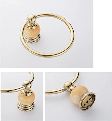 RAKUTE Bathroom Light Luxury Golden Stainless Steel Towel Ring, Towel Hanger Holder, Towel Rack, Towel Rail Bathroom Ring