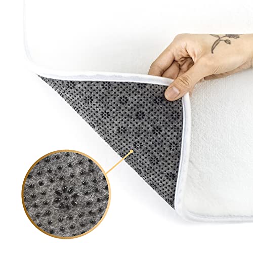 Orange Grey White Modern Abstract Minimalistic Geometric Art Indoor Outdoor Welcome Doormat, Entrance Mat Rug Outside Patio for Kitchen Bedroom R