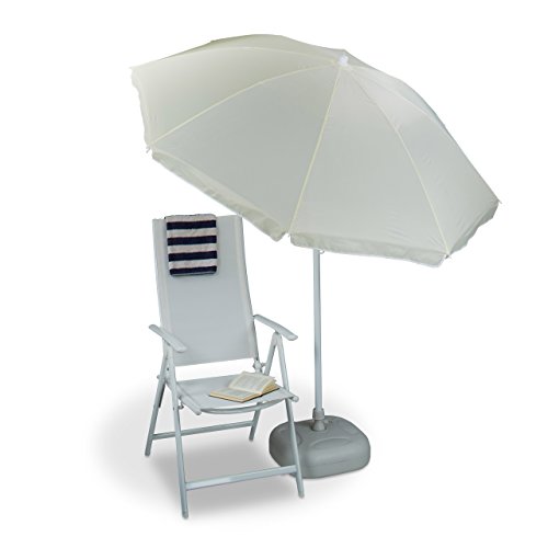 Relaxdays Sun 180 cm, 8 Polyester Ribs, Tilt Function, Garden Umbrella