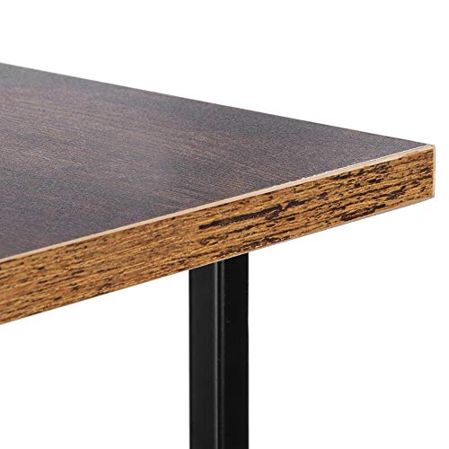Ejoyous Retro Small Side Table, H Shaped Narrow End Table with Canvas Bag Industrial Slim Sofa Side Table Snack Table with Magazine Holder, for S