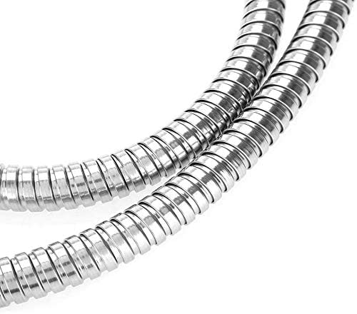REQUISITE NEEDS Stainless Steel Flexible Pipe Shower Hose Chrome Anti-Kink with 2 Washers - Universal Size (2.5 M)
