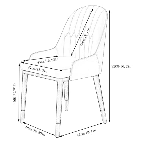 Kitchen Dining Room Furniture Chairs Kitchen Living Room Dining Chairs Set Of 2,Modern PU Leather High Back Padded Soft Seat Dining Chairs,Water