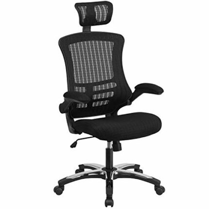 Flash Furniture Office Chair, Ergonomic Office Chair with Mesh Back Support, High Back with Headrest, Height Adjustable Seat and Tilt Lock Lever,