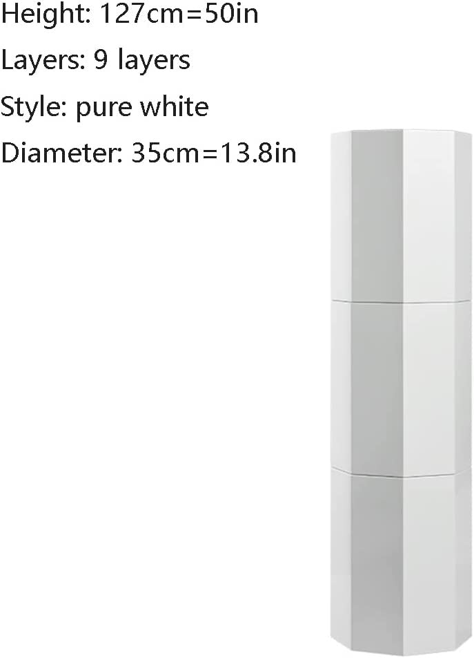 LILIKY Creative Circular Column Cylinder Rotary Shoe Cabinet Multi-function Entrance Hall Narrow Balcony Storage (Color : B, Size : 50 * 13.8in)