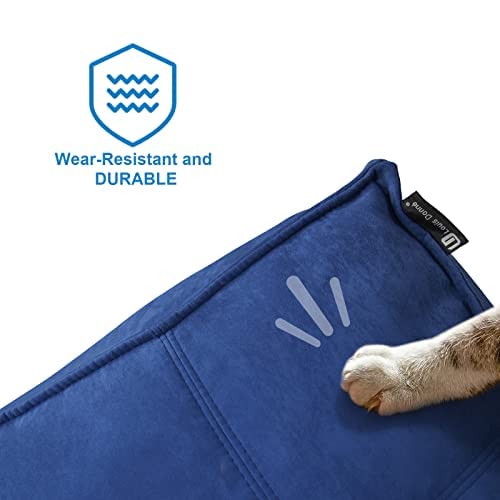 Louis Donné Square Pouf Ottoman Cover, 17.7" Pouf Ottoman, Color Blue Boho Pouf Ottoman with Storage,Poufs for Lving Room…