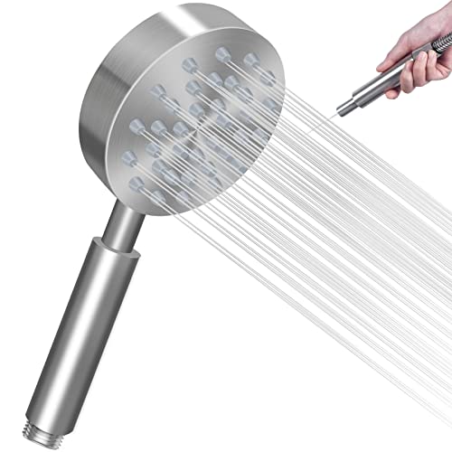 Shower Head 304 Stainless Steel Shower Heads,Detachable Handheld Bathroom Shower Head Replacement,Universal High Pressure Shower Head,Round Brush