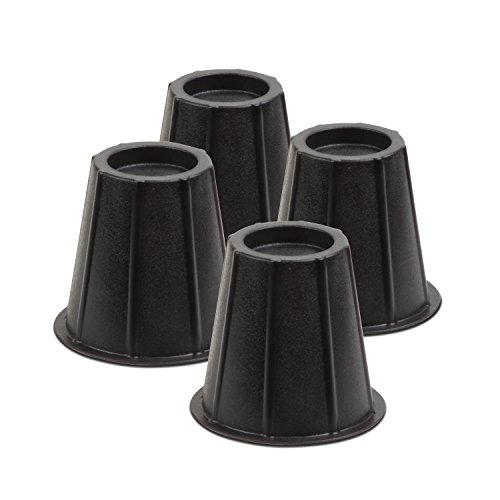 Honey-Can-Do STO-01004 Stackable Round Bed Risers, Plastic, Black, 6-Inch, Pack of 4