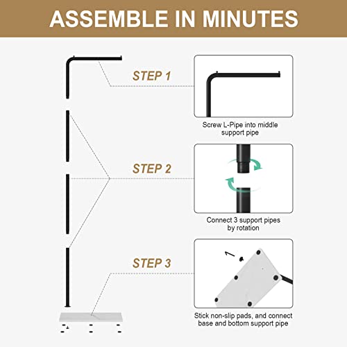 RRG Metal Coat Rack Freestanding, Modern Coat Hanger Stand with Heavy Base Coat Stand for Jackets, Suits, Dress Shirts, Dresses 59”(Black)