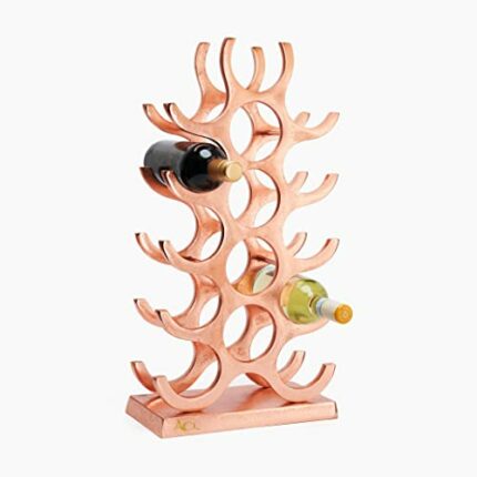 ACL Wine Rack Freestanding Wine Bottle Holder Rose Gold Finish, Wine Storage Wine Organiser, Bar Accessories, Kitchen Storage, Home Bar Décor, Ta